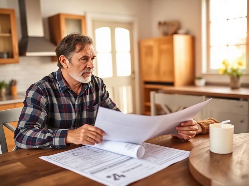 Homeowner reviewing garage door installation permits and documentation