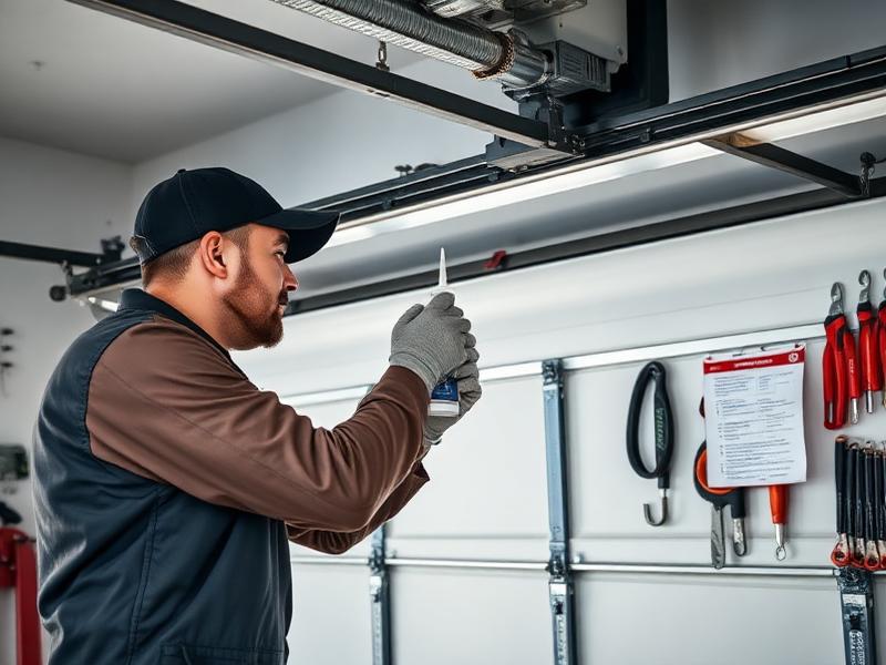 Garage door maintenance service including lubrication and inspection
